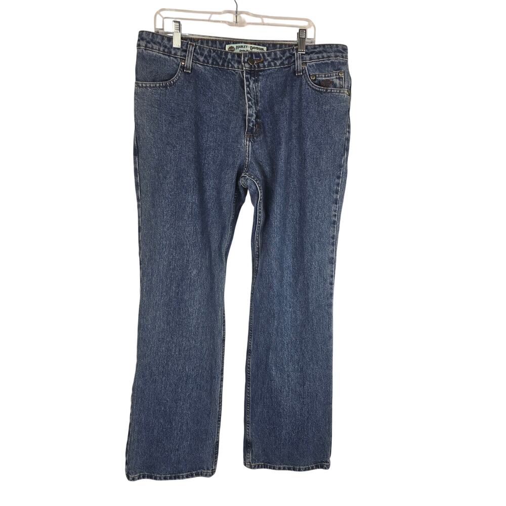 Harley Davidson Womens Medium Wash Straight Leg Jeans 14